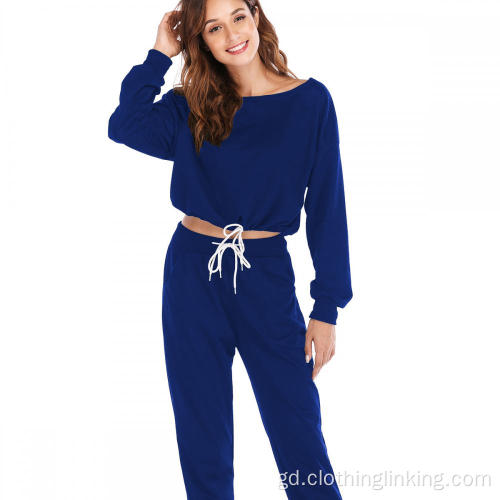 Sweatshirt Sleeve Long agus Joggers Pants Tracksuit